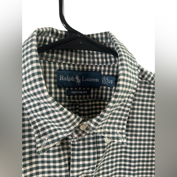 Ralph Lauren green plaid long sleeve button down shirt - Picture 3 of 4